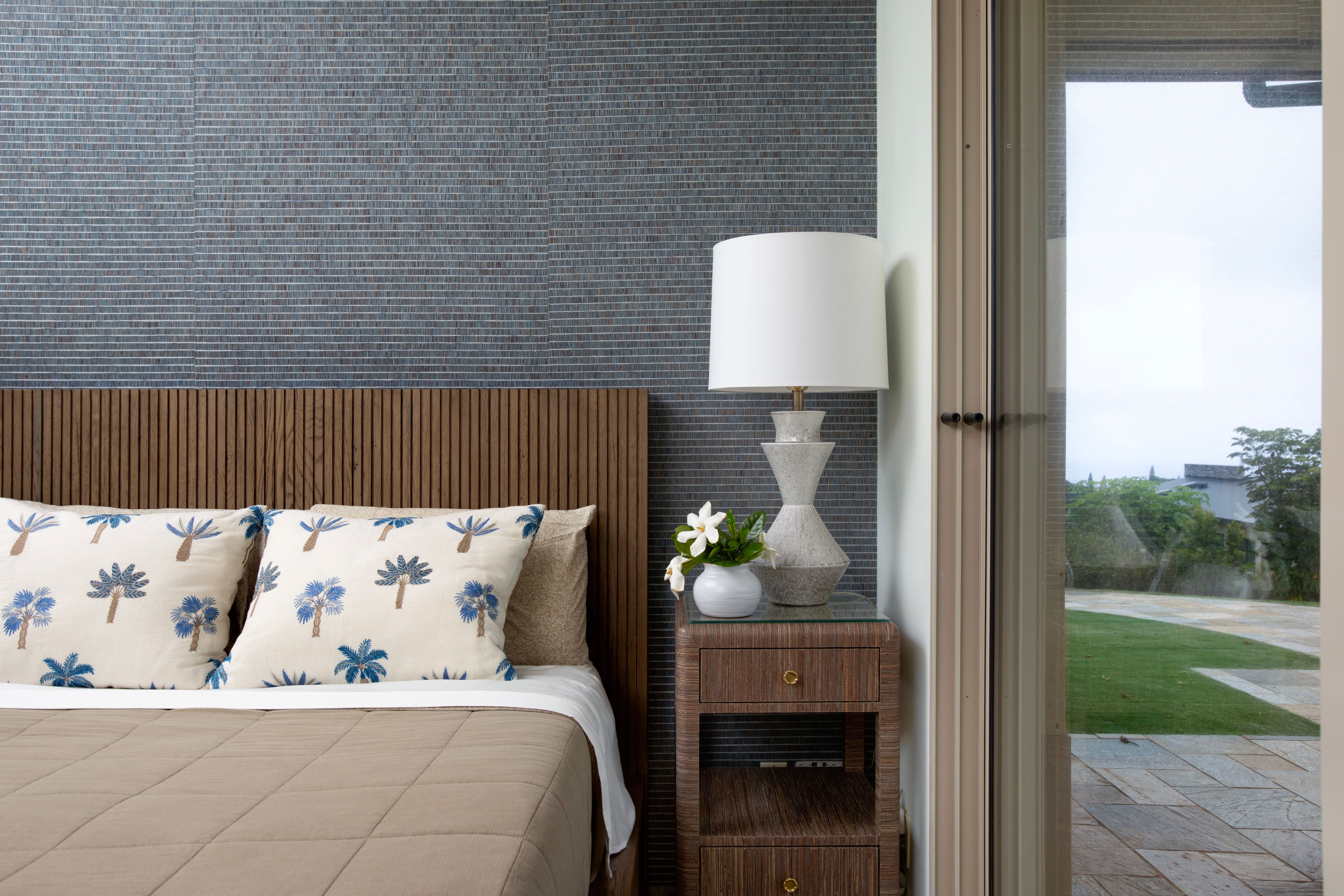 Finished wallpaper project in a Maui living space