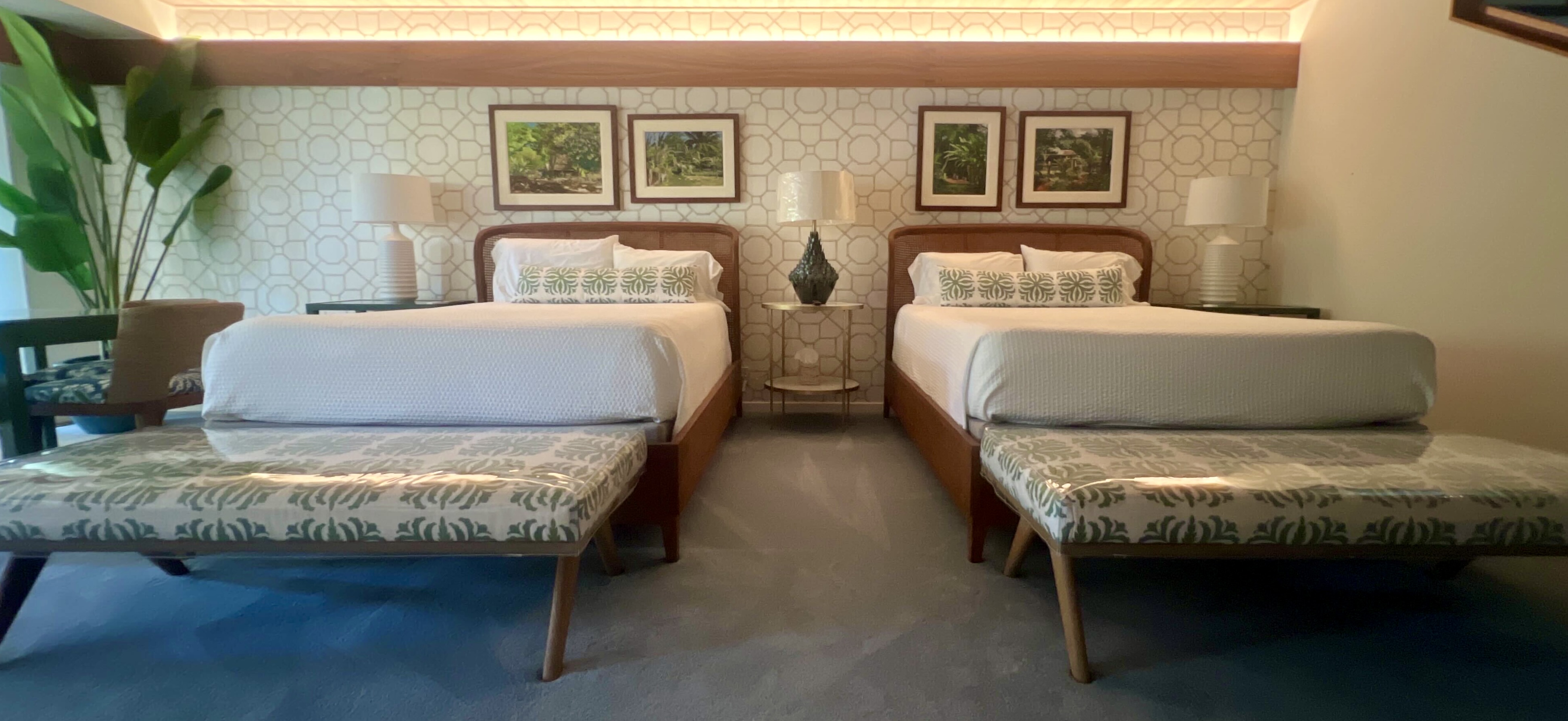 Completed wallcovering installation in a Maui interior