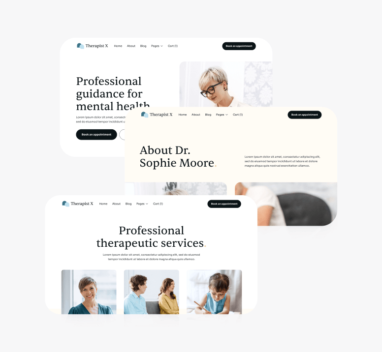 Therapist X - More Than 30 Sections - Therapy Webflow Template