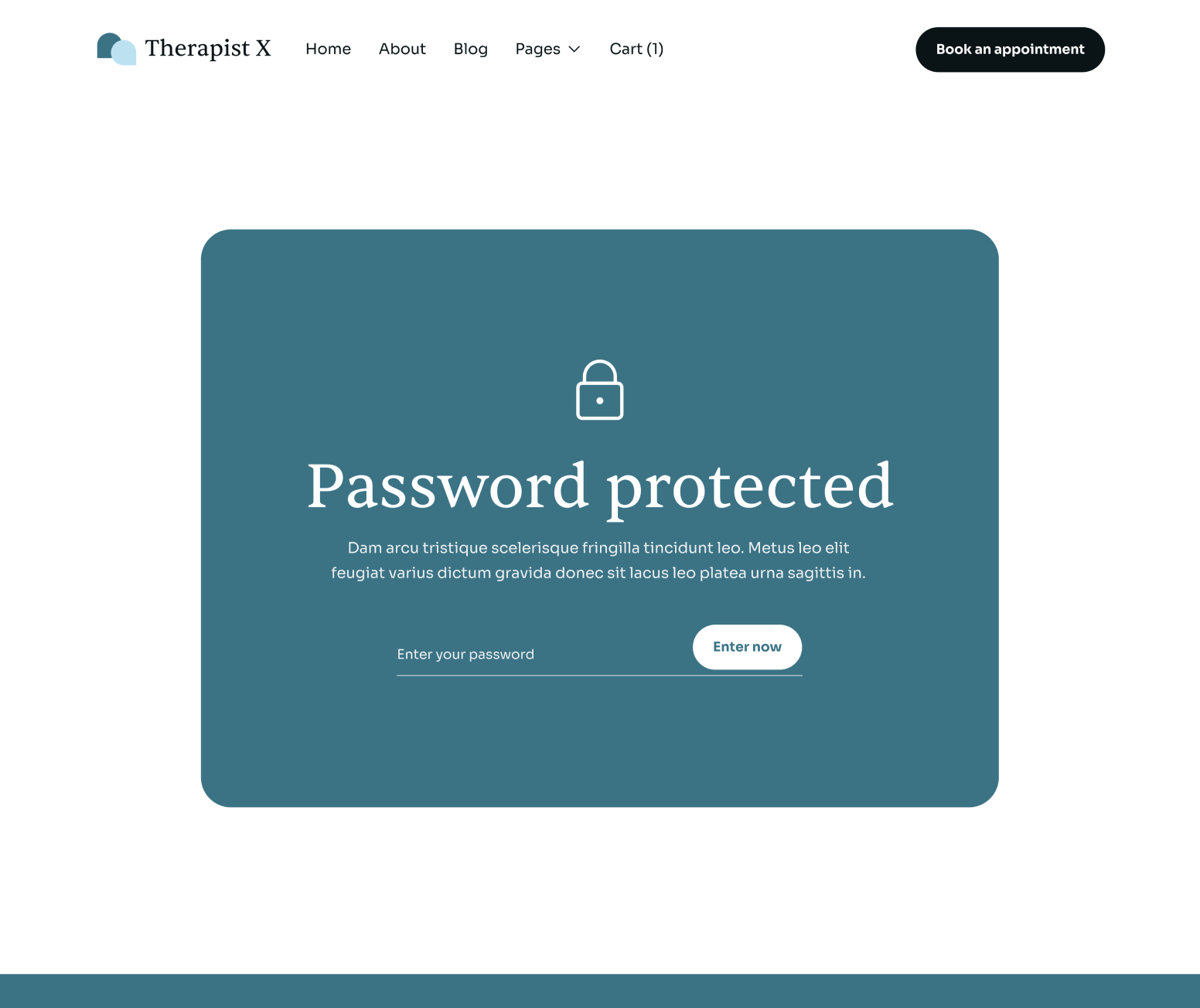 Therapist X - Password Protected Utility Page - Therapy Webflow Template