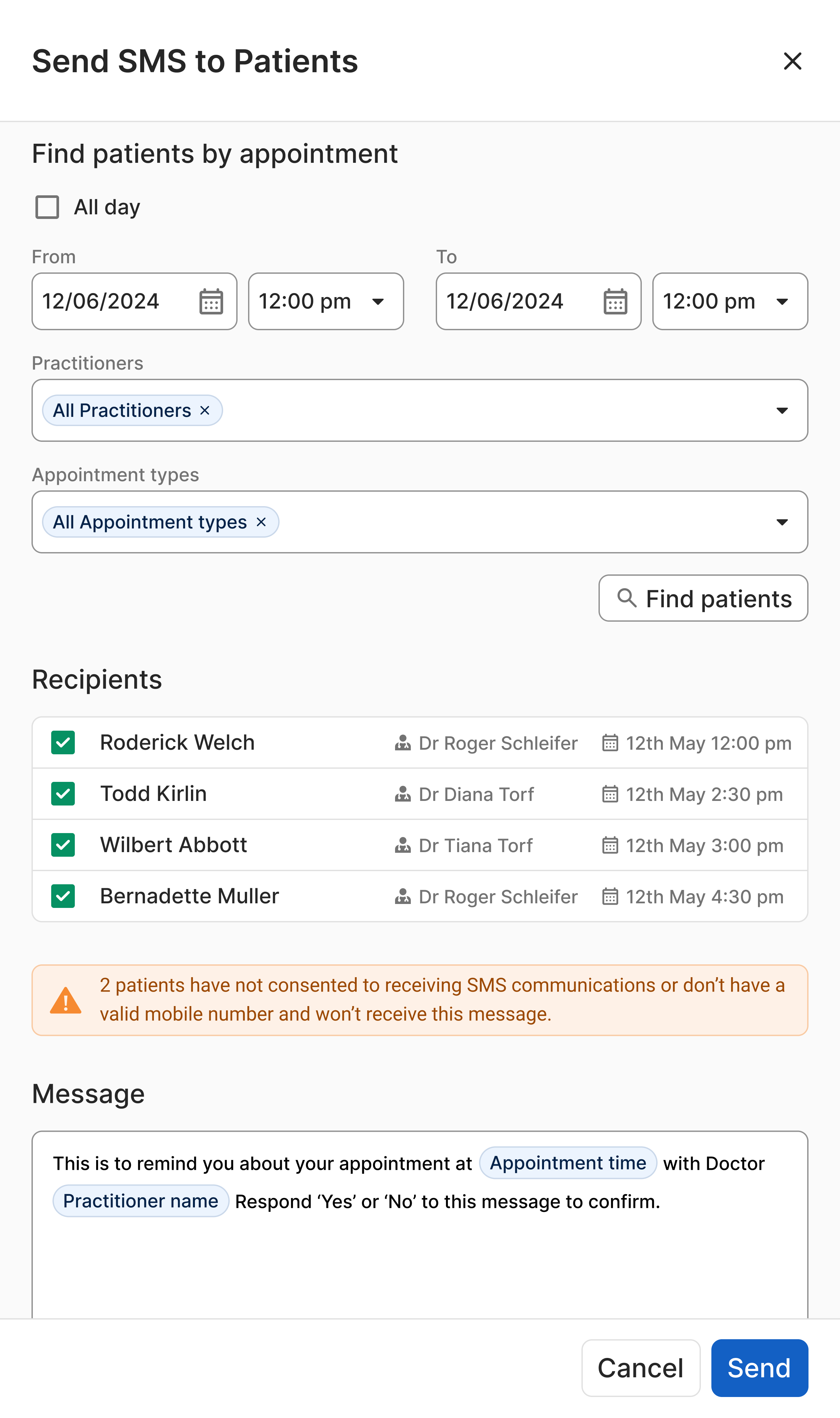 SMS-modal
