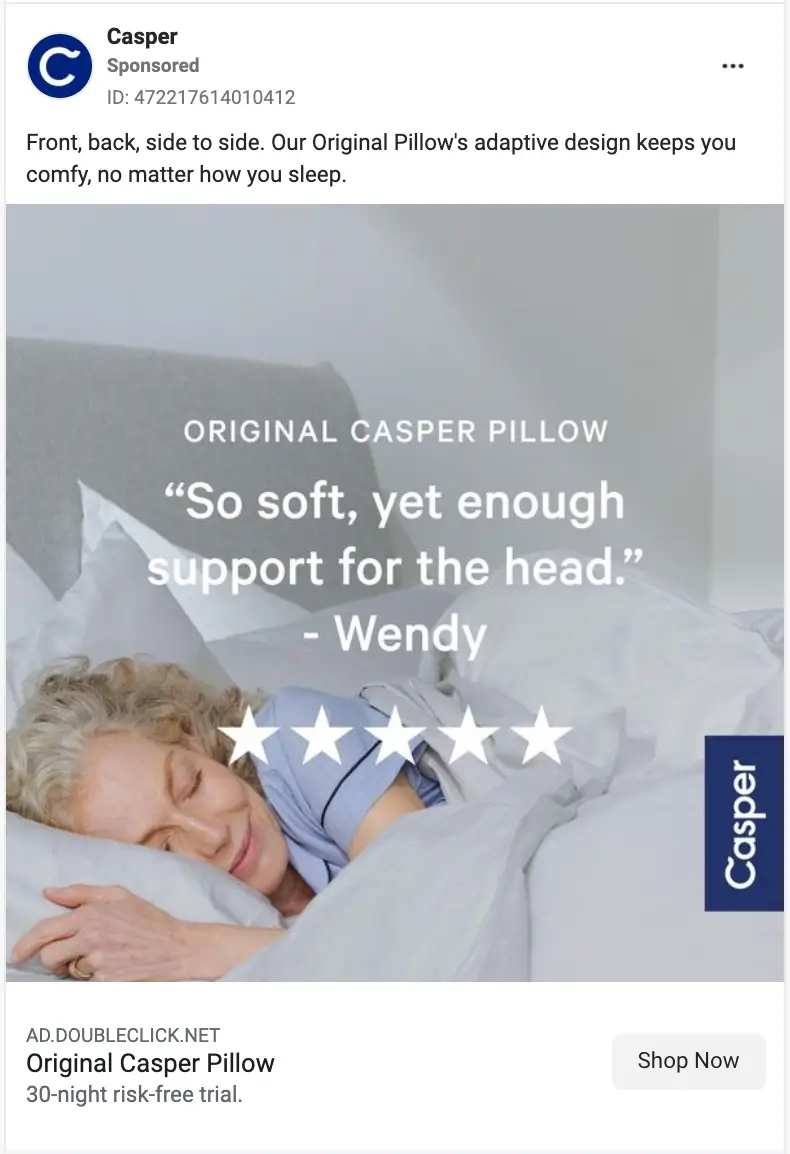 Casper retargeting ad