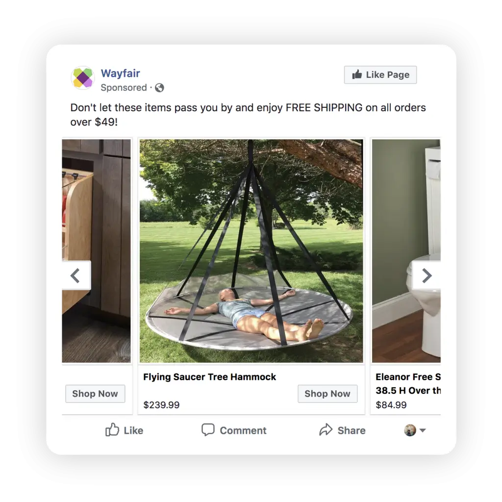 Wayfair retargeting ad