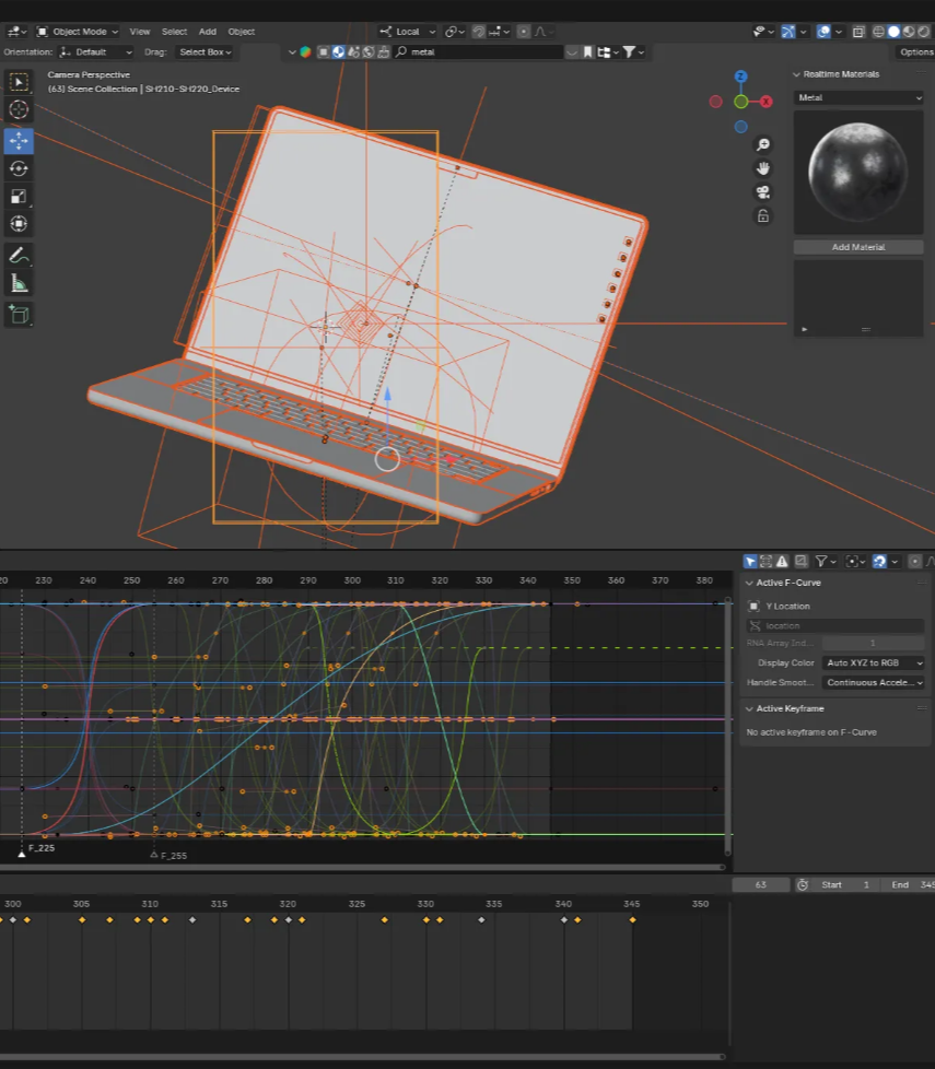 Screen capture of modelling process