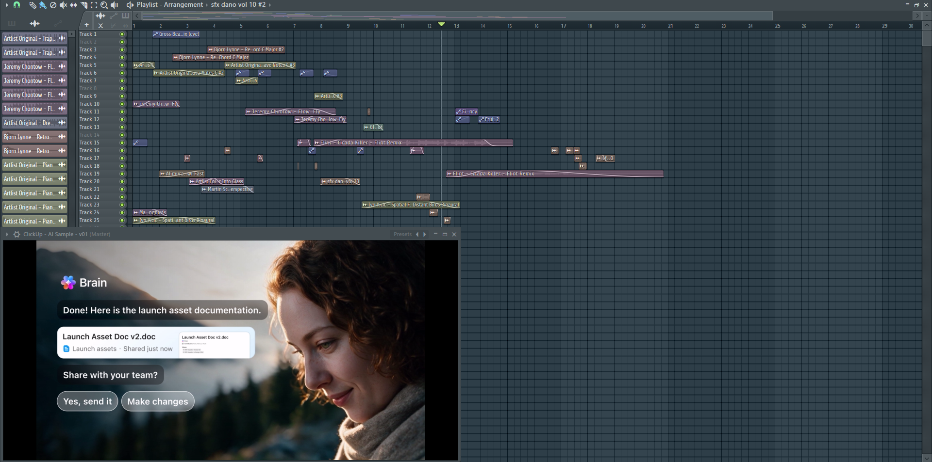 AI video agency workflow showing post-production editing, sound design, and refinement of AI-generated video content