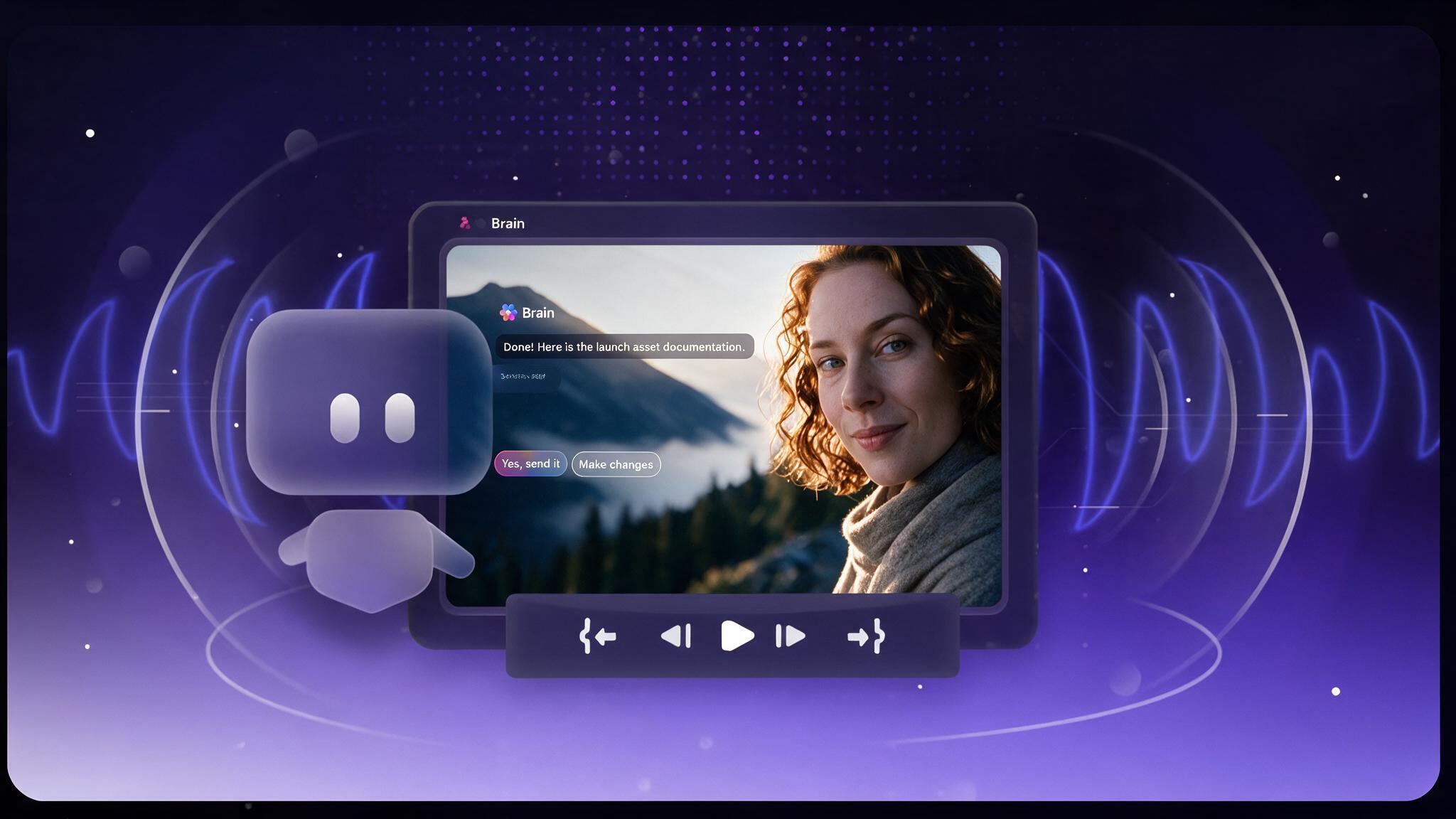 AI video agency workflow showing AI-generated video production, digital assistant, and creative editing process