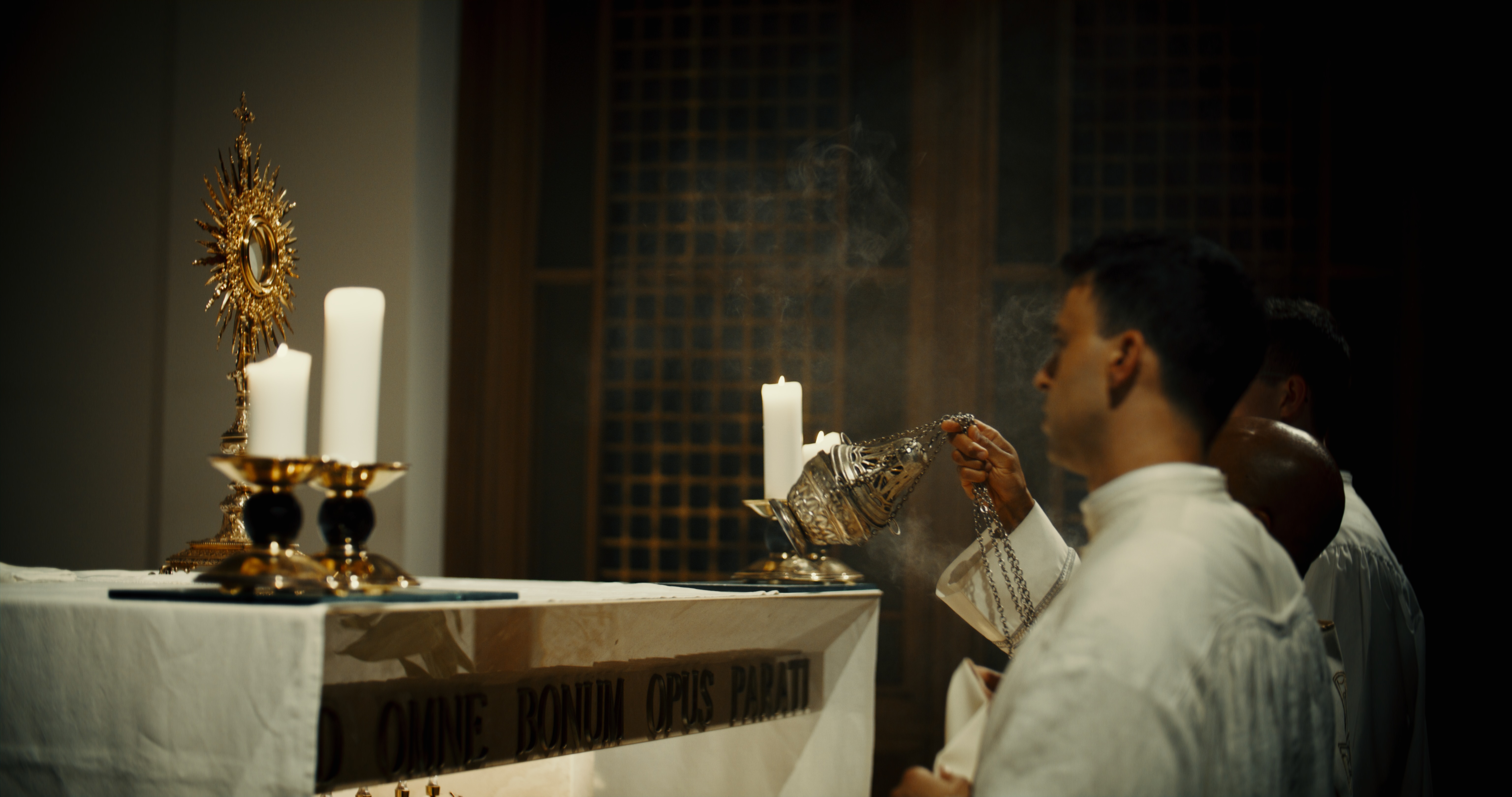 Incense offered before the Blessed Sacrament at Collegio San Norberto