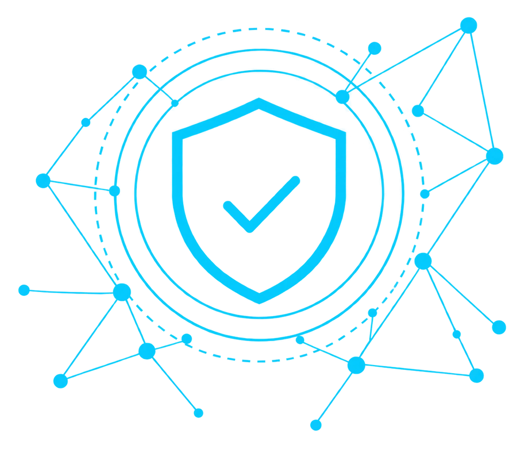 Shield and network security illustration