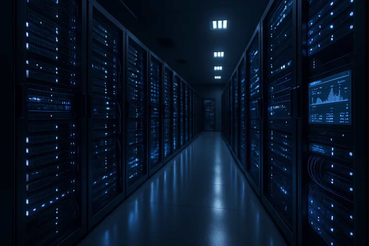 Modern IT infrastructure monitoring server room