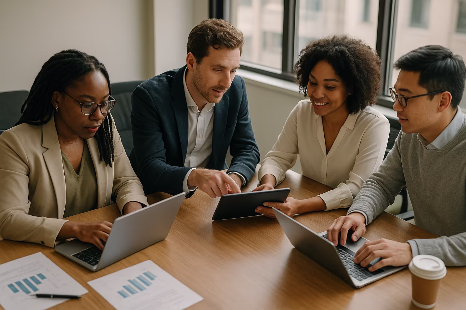 Diverse team managing cloud spend