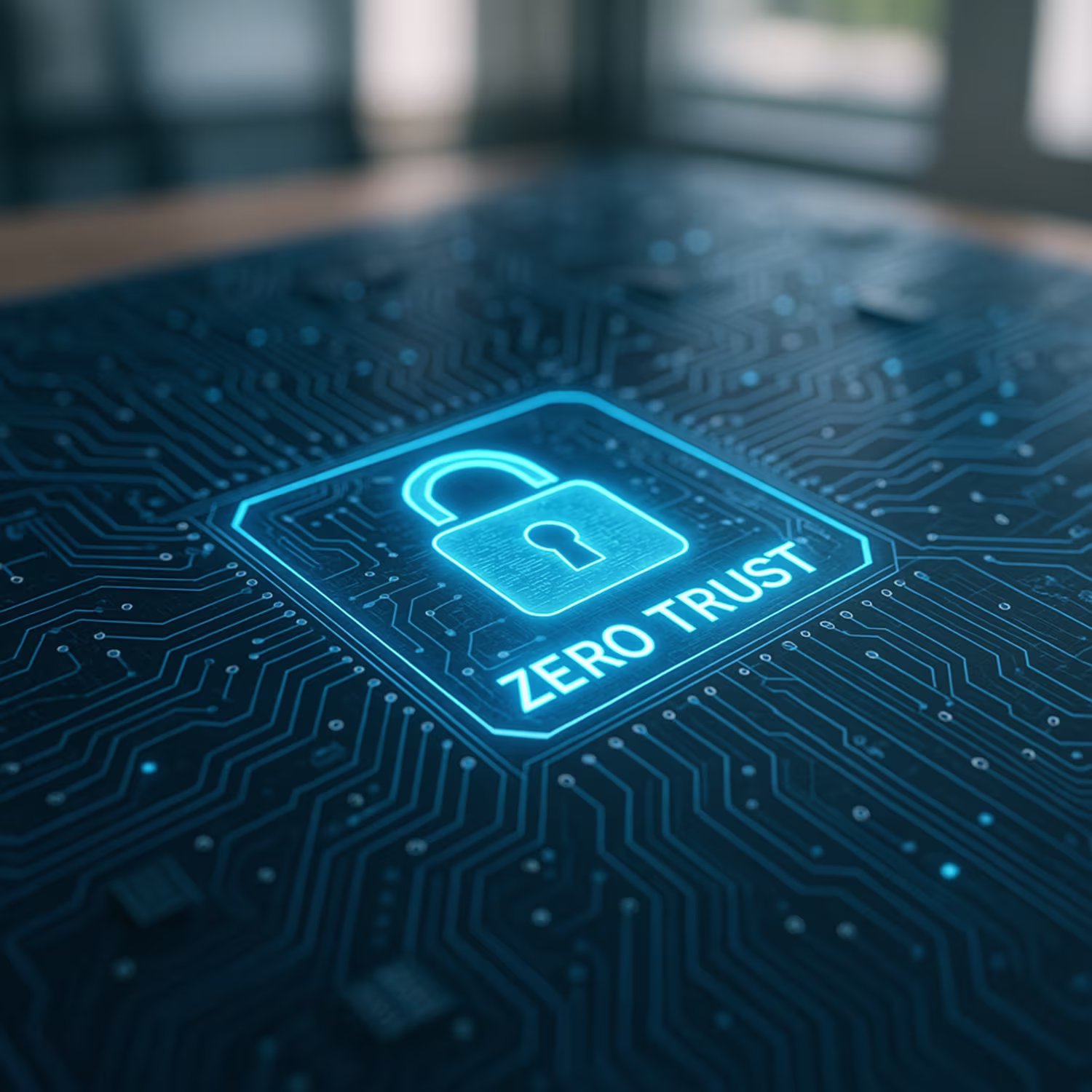 Overhead view of zero trust security network