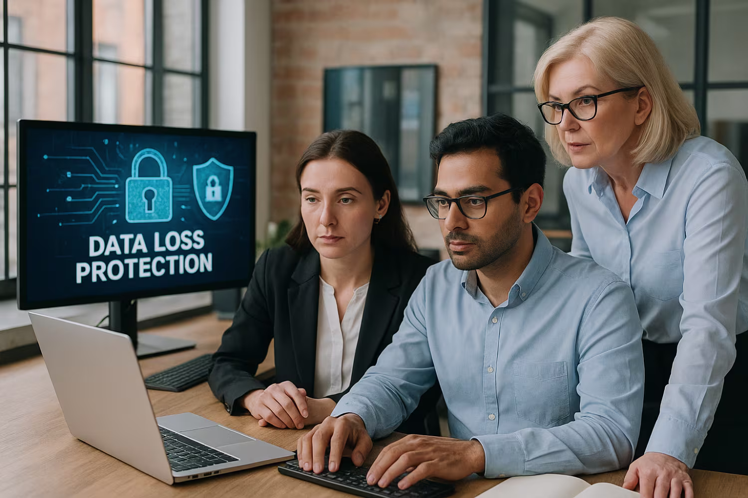 Team discussing data loss protection