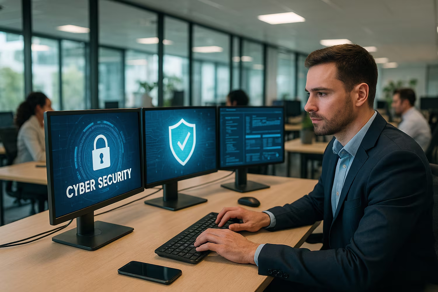 Cybersecurity solutions in modern office