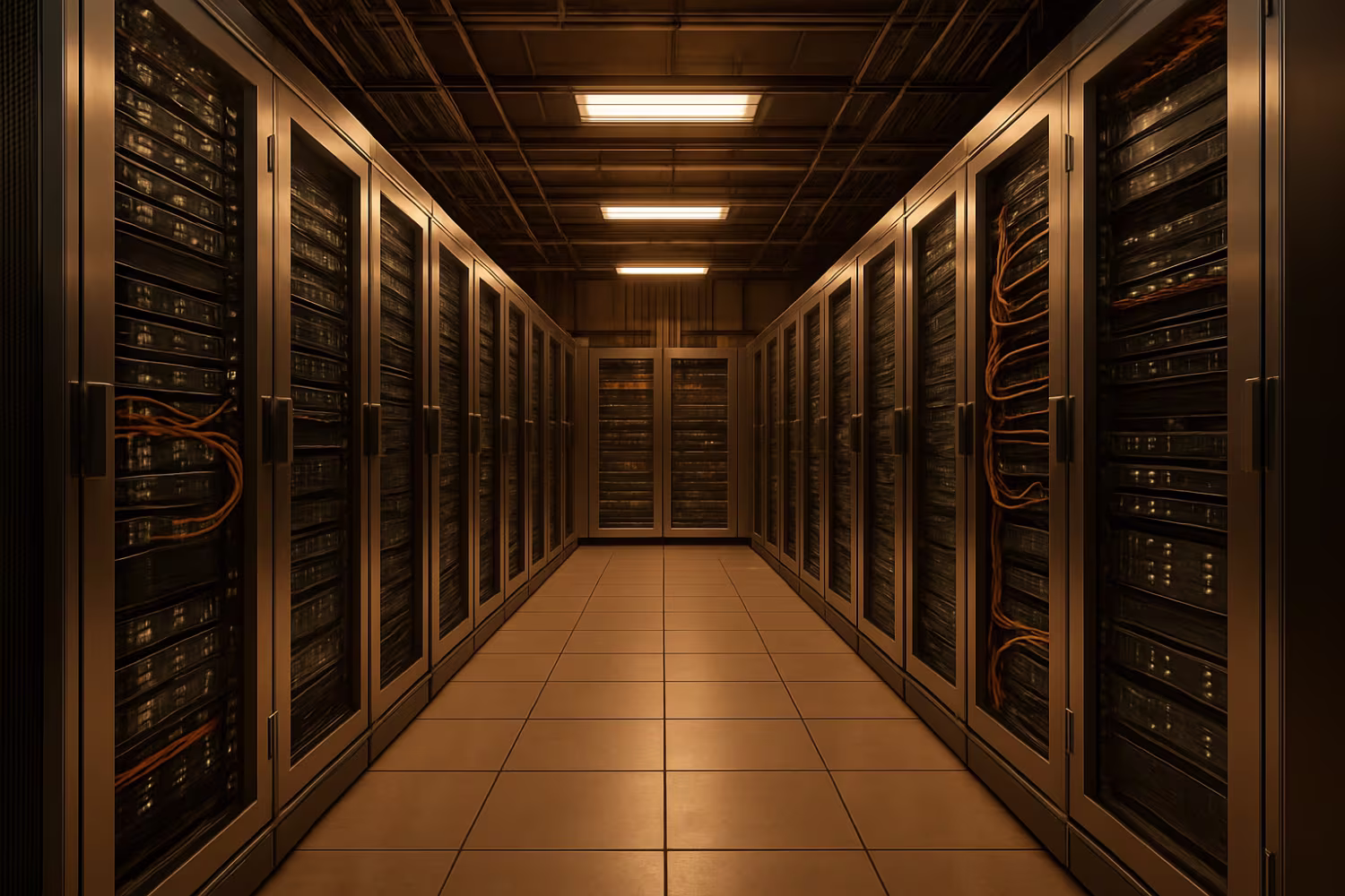 Secure server room showing cybersecurity availability