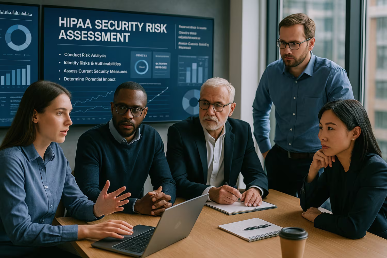 IT Team Conducting HIPAA Risk Assessment