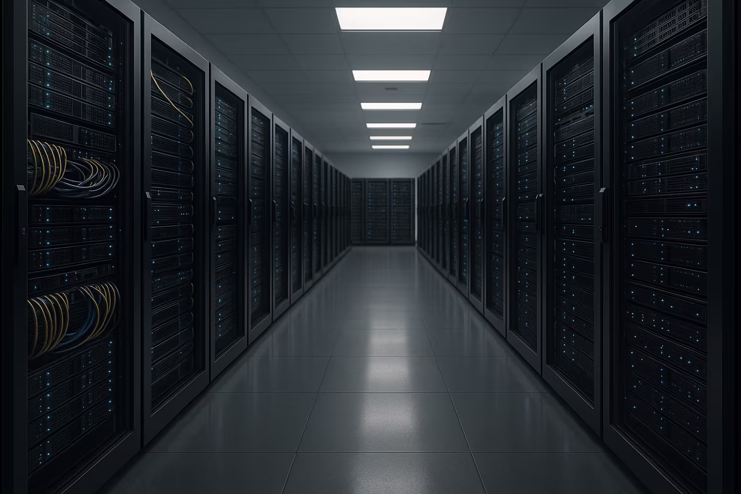 Modern IT system infrastructure in server room