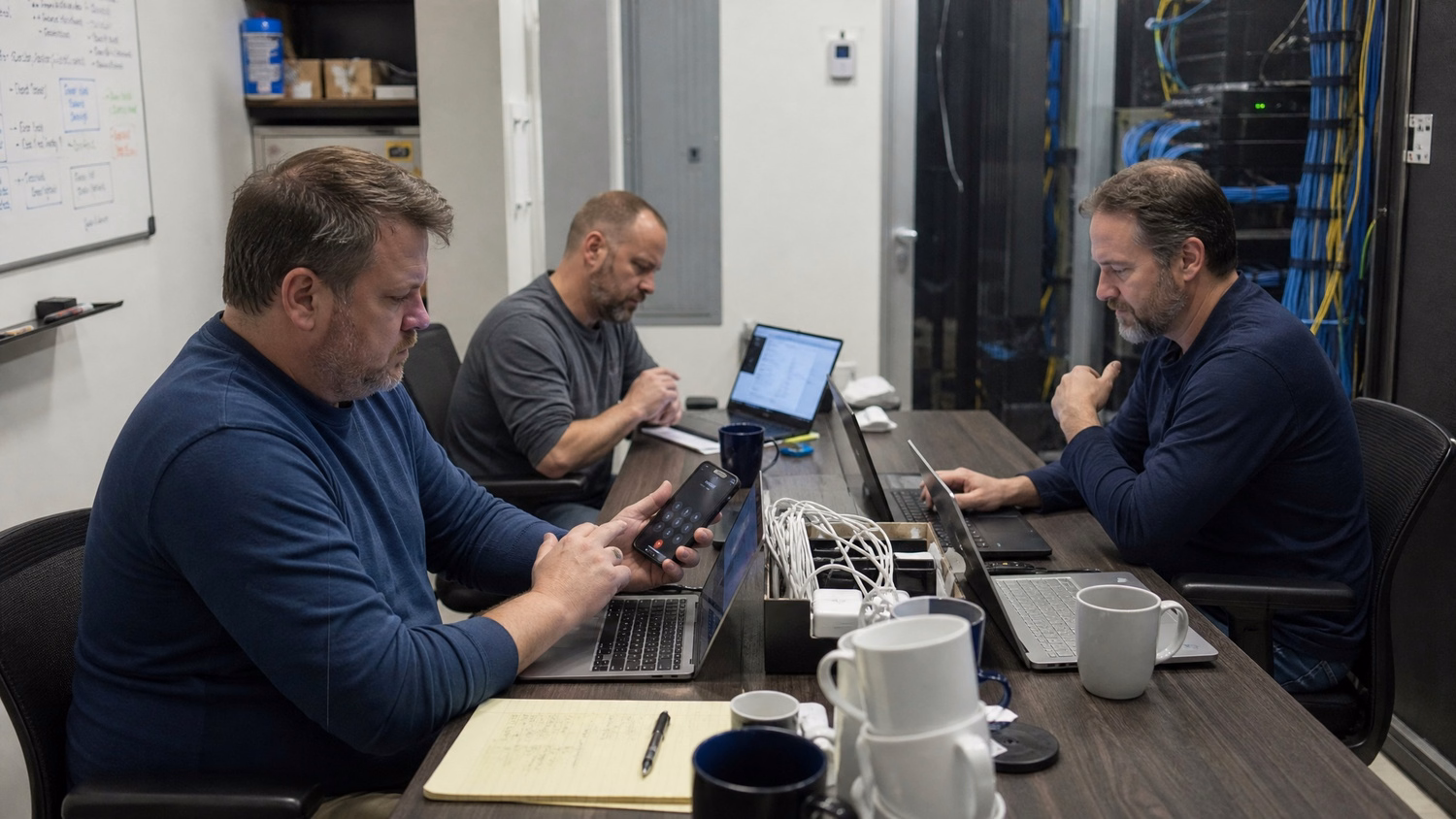 IT team evaluating vendor app ratings on shared workbench