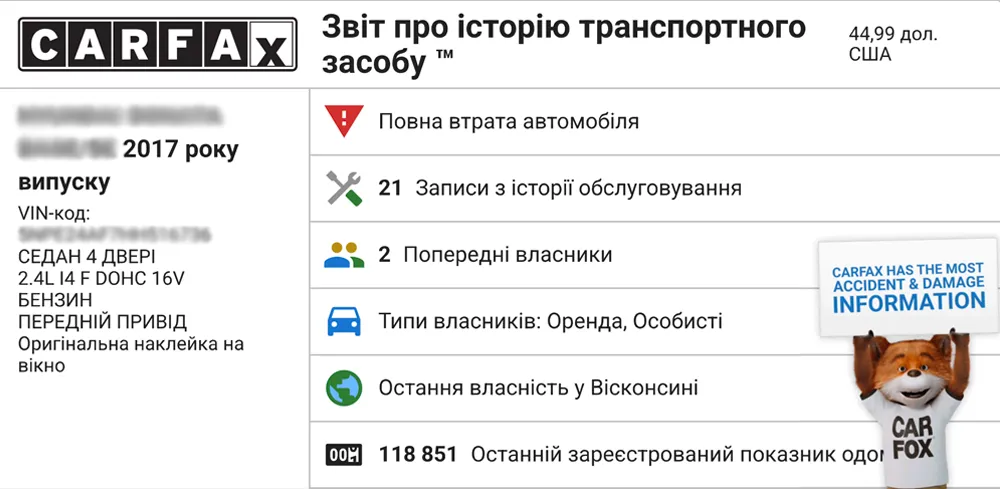 Приклад звіту Carfax про історію автомобіля, перевірка авто з США, гарантії від LubeAuto (або подібний, що містить Carfax, перевірка авто, історія, США, гарантії)