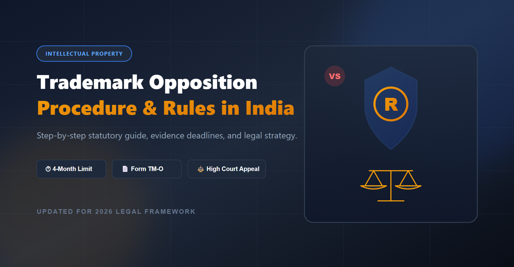 Trademark Opposition Filing in India (2026): Procedure, Costs and a Sample Brief Structure