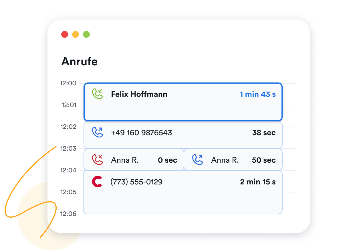 Zeiterfassung für Telefonate