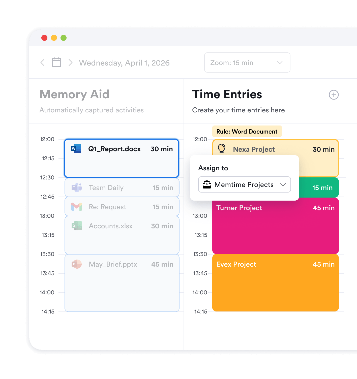 Project time tracking automation