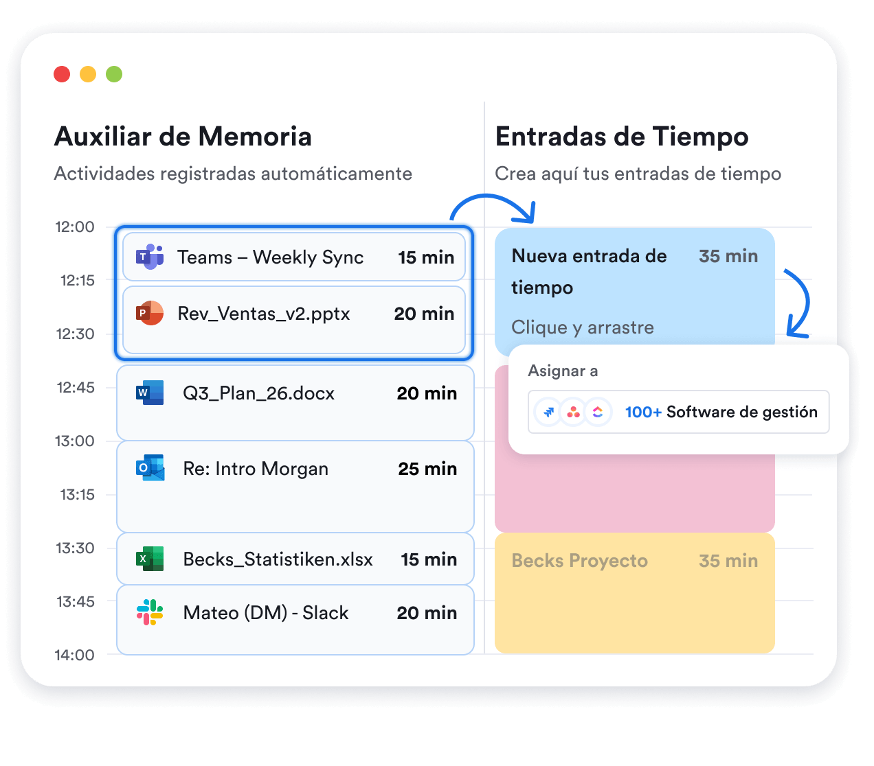 Entradas de tiempo para tus proyectos en Memtime