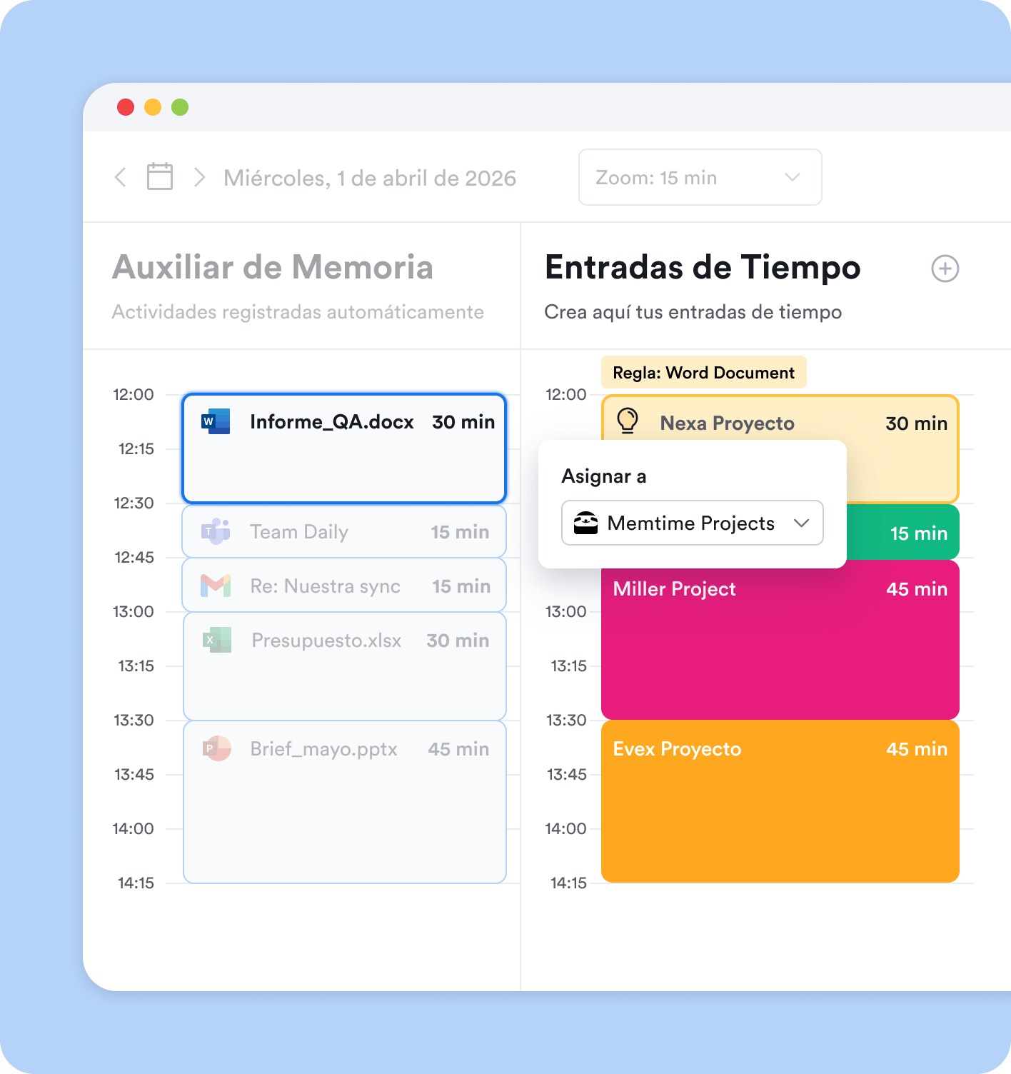 Automatización del seguimiento temporal de proyectos