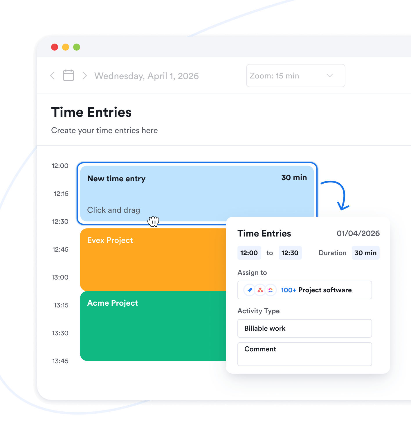 Sync into your timesheet/invoices