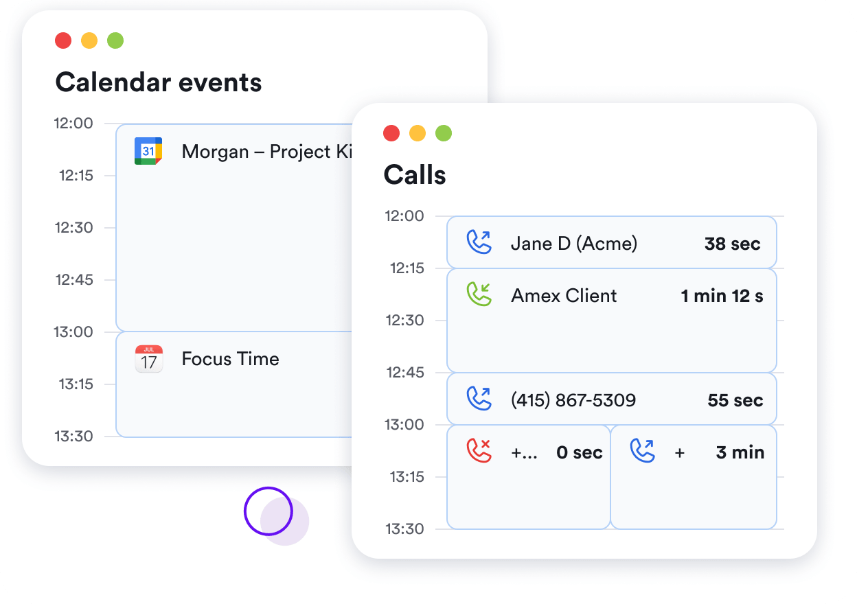 Connect your calendar and phone calls