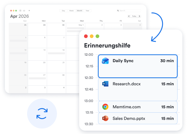 Memtime’s Erinnerungshilfe