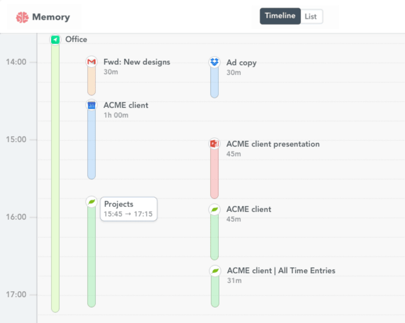 timely memory app for freshbooks