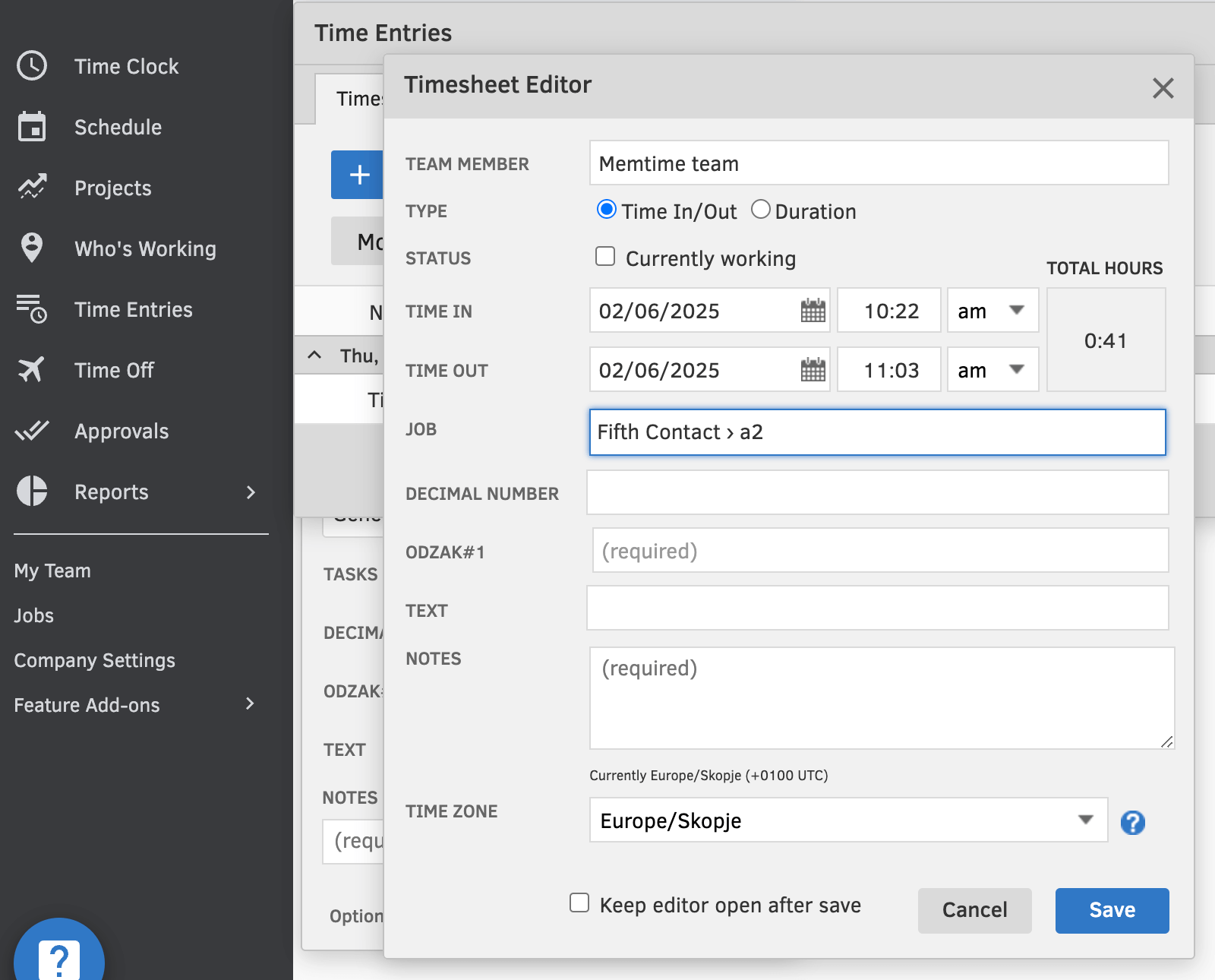 quickbooks timesheet editor