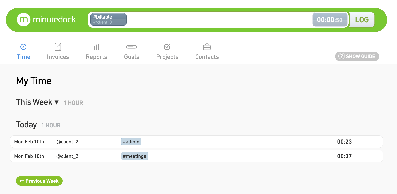 minutedock time tracking