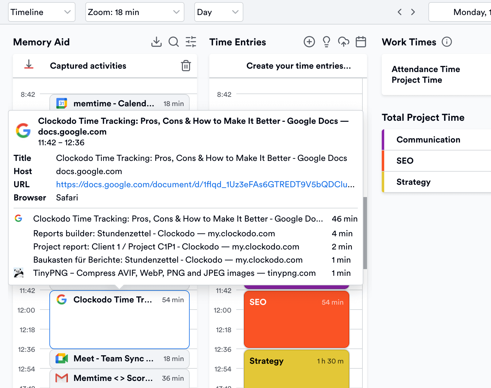 memtime automatic time tracking add-on for clockodo