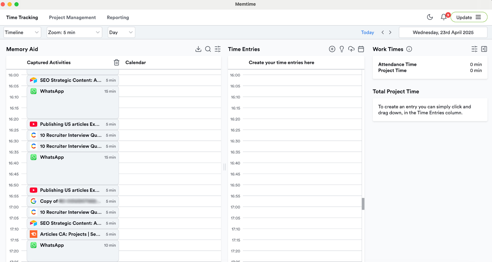 Memtime identifying communication drain