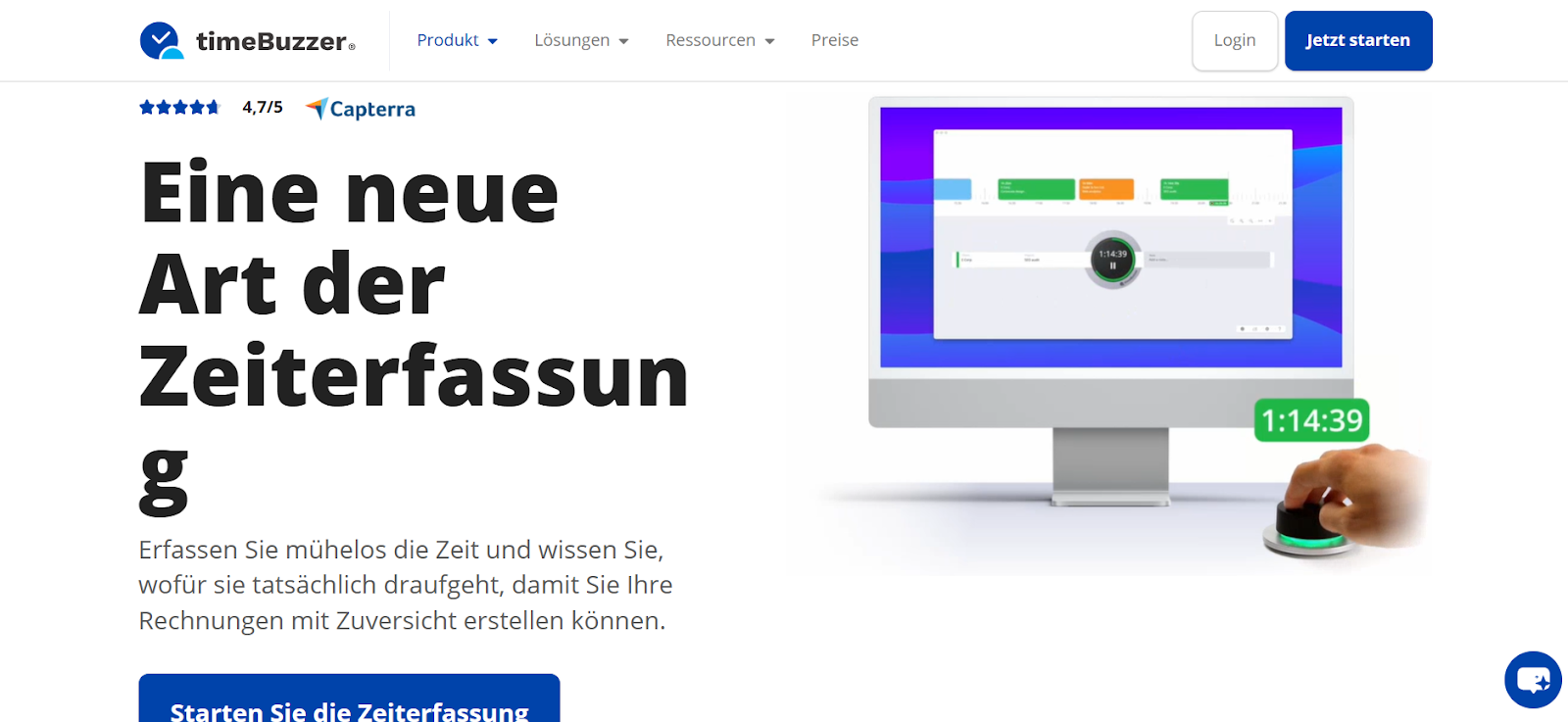 Die Webseite von timeBuzzer