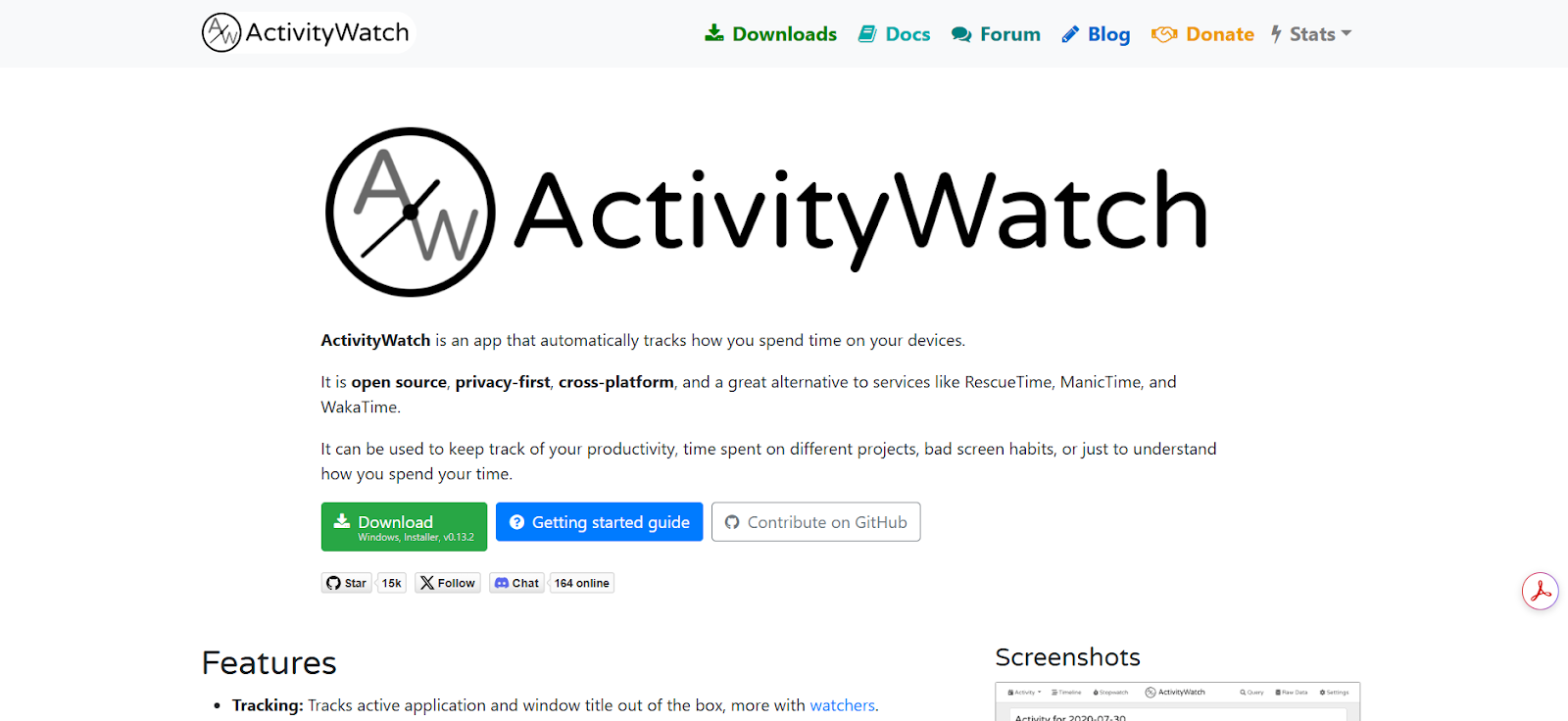 ActivityWatch - open-source, free time tracking app