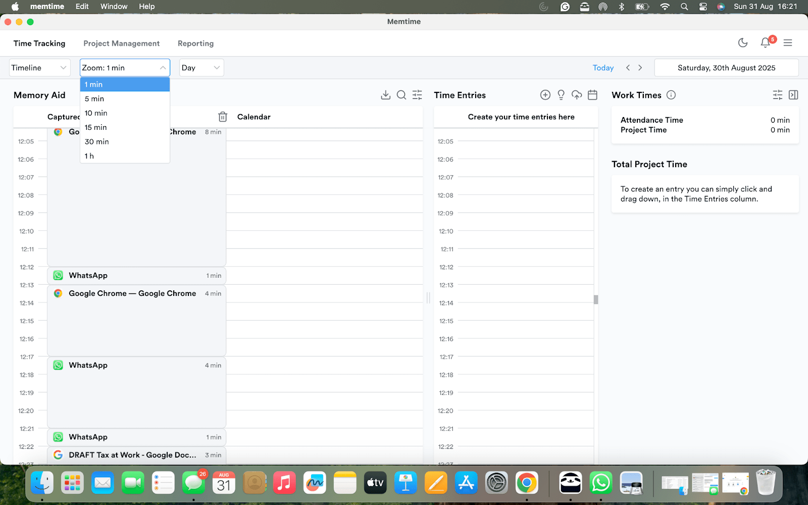 Memtime interface