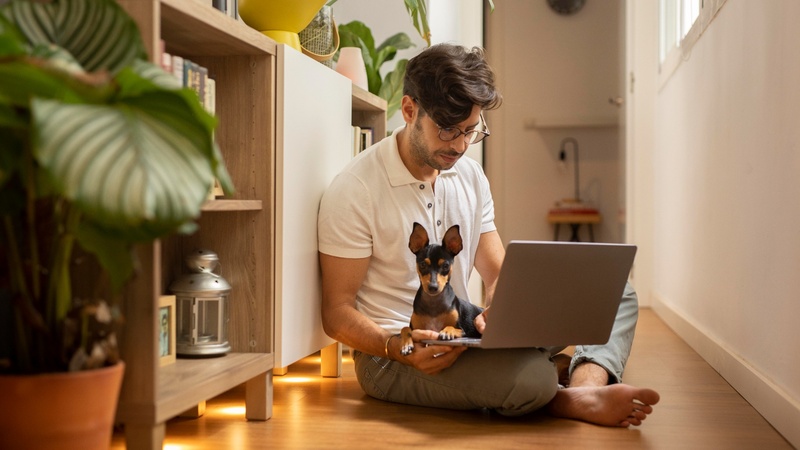 A person working from home