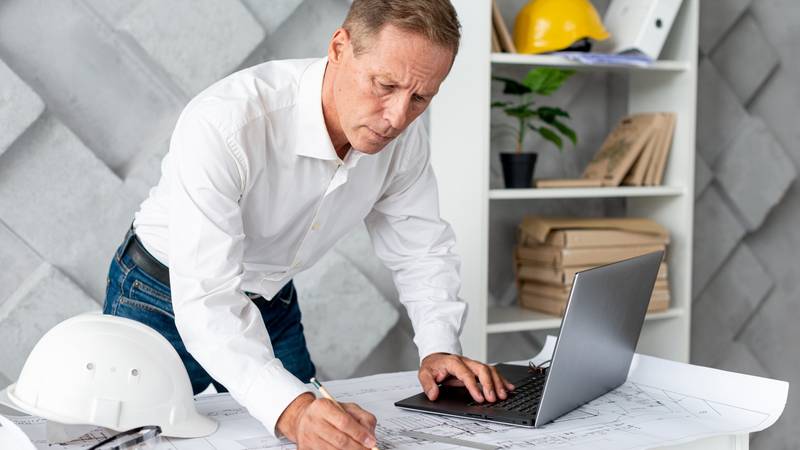 An engineer working