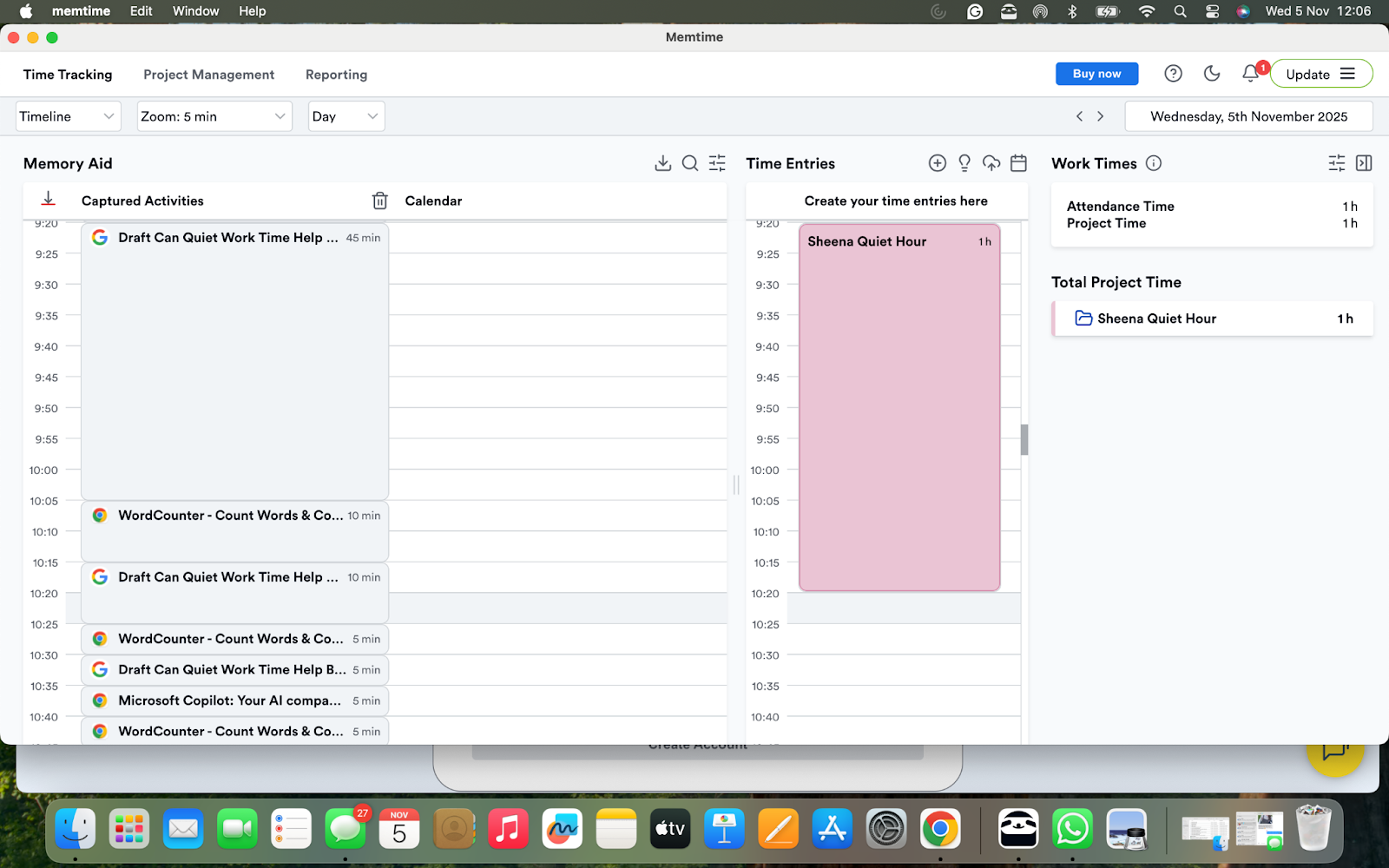 Quiet time with Memtime