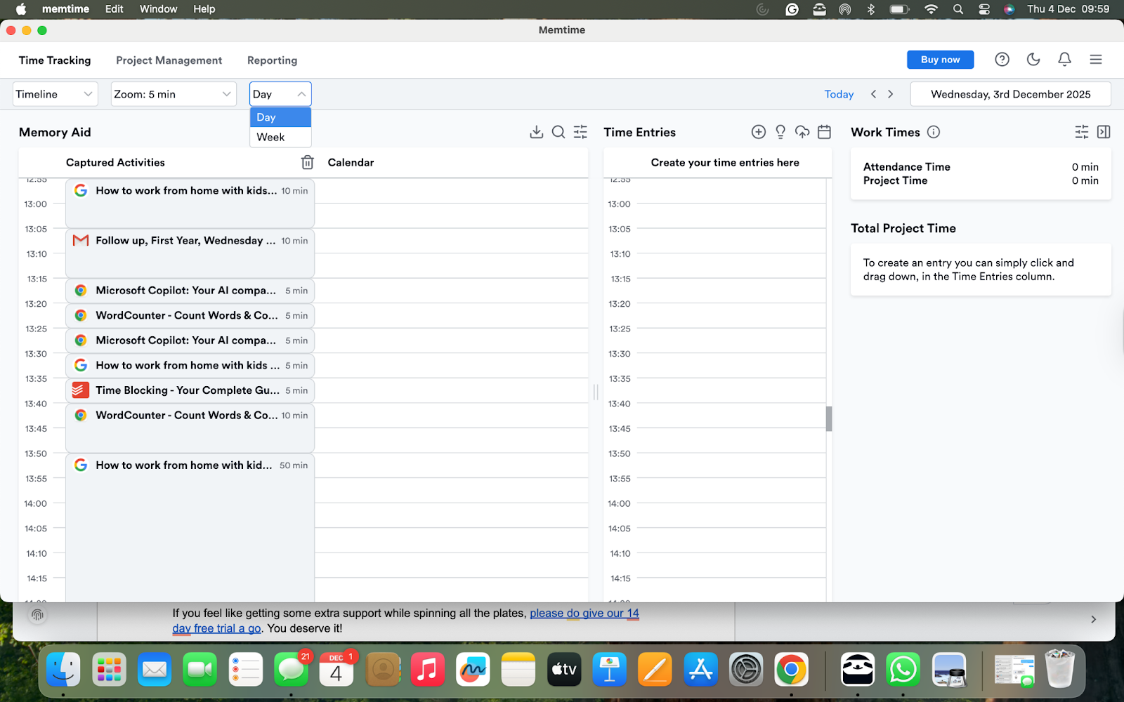 Remove interruptions and track productive time with Memtime