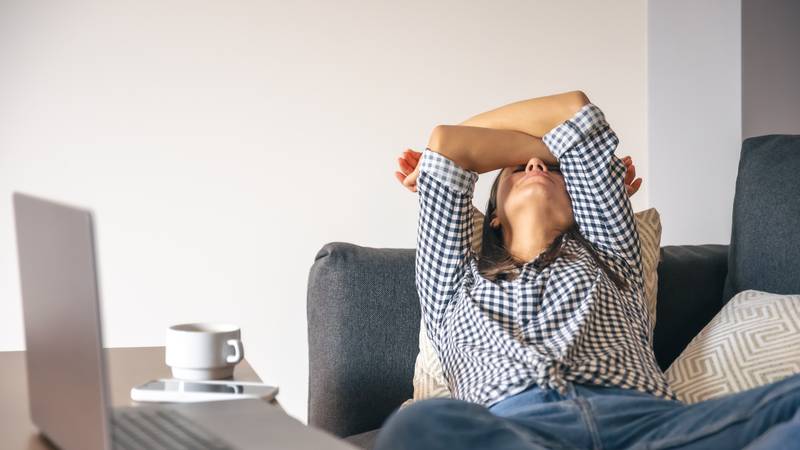  Woman worried about missed deadlines at work