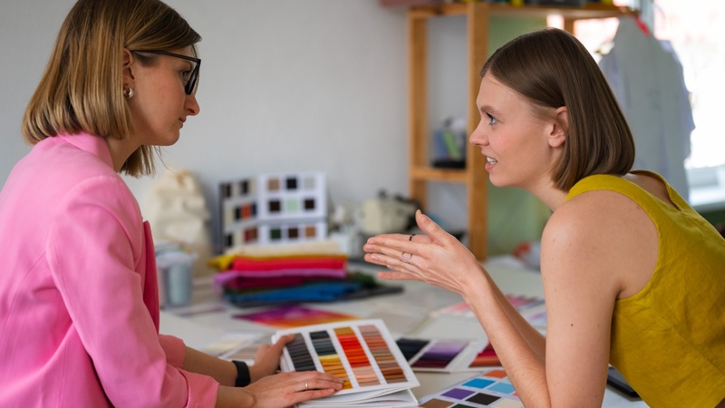 A creative talking to their client