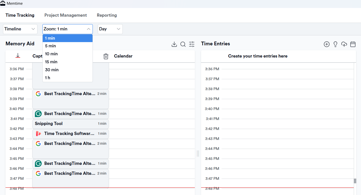 Memory Aid - automatic timeline