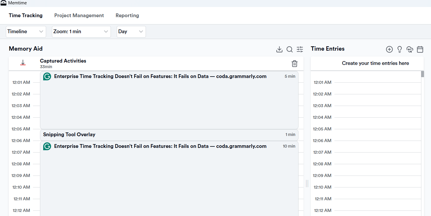 Memtime's Memory Aid