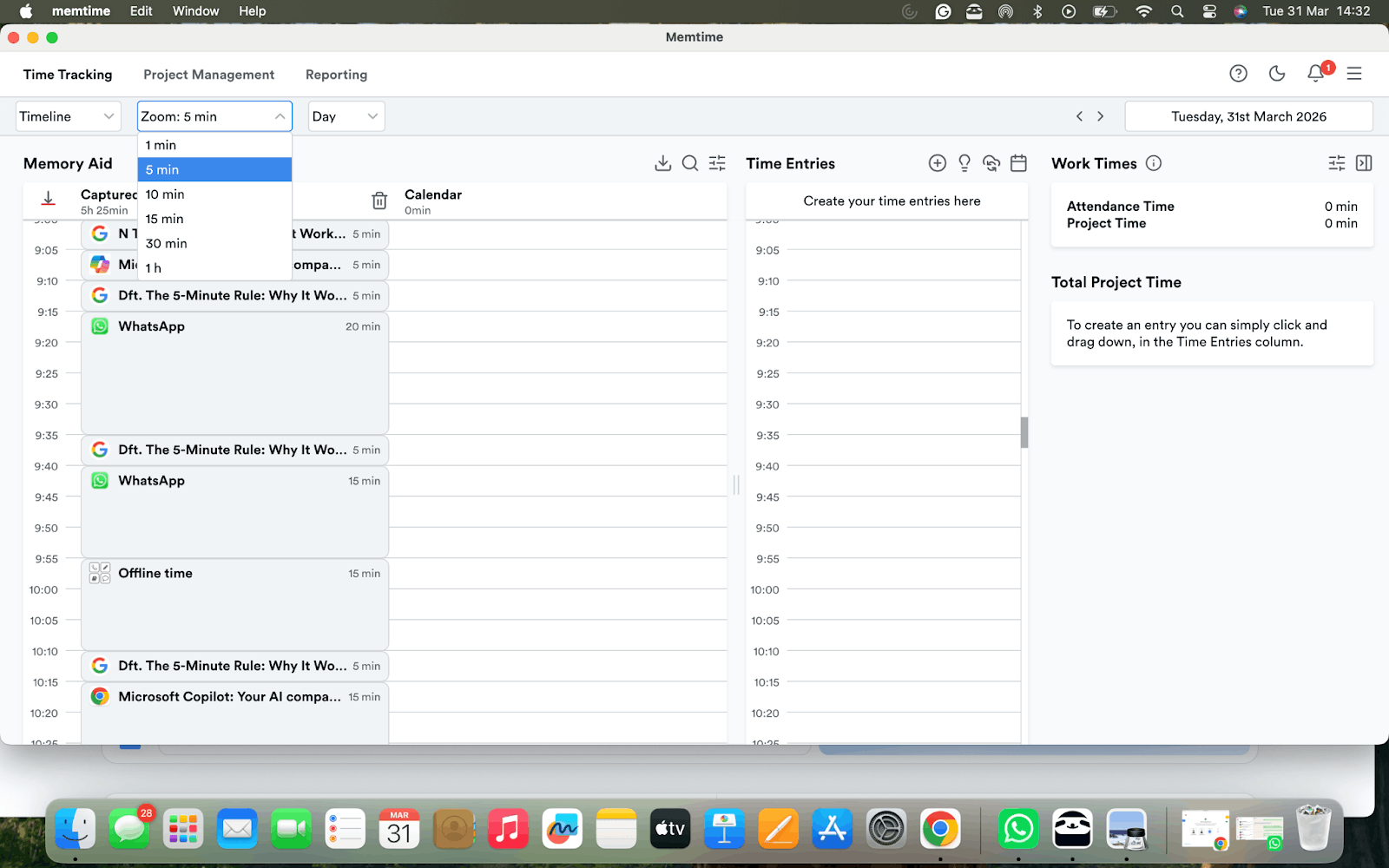 Memtime helping to implement 5 minute rule