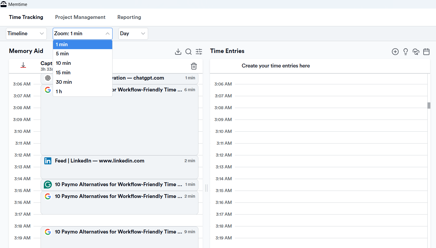 Memtime's Memory Aid