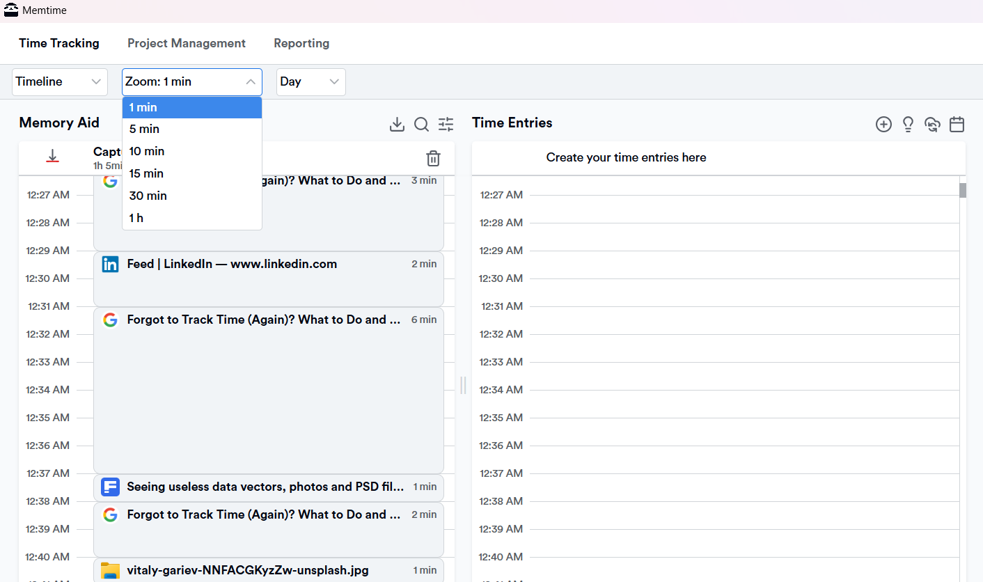 Memtime's Memory Aid