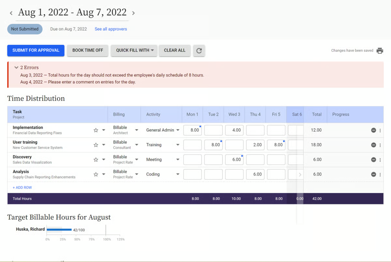Replicon timesheets